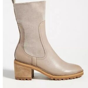 Anthropologie Silent D Brink Taupe Leather Boots